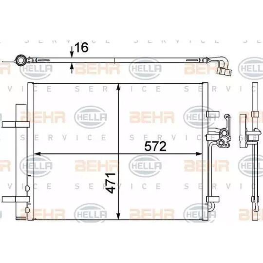Hella Condenser, air conditioning to suit Ford, Land Rover, Volvo