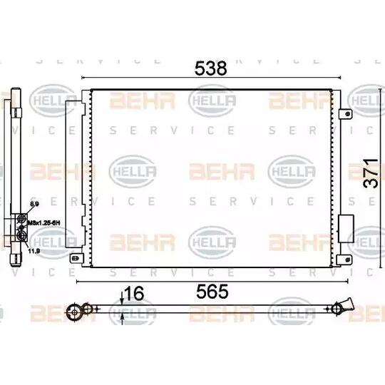 Hella Condenser, air conditioning to suit Ford, Fiat