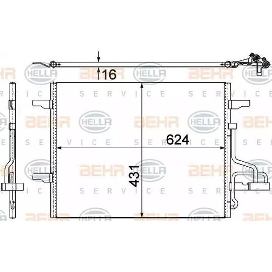 Hella Condenser, air conditioning to suit Ford