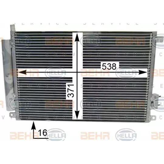 Hella Condenser, air conditioning to suit Ford, Fiat, Lancia