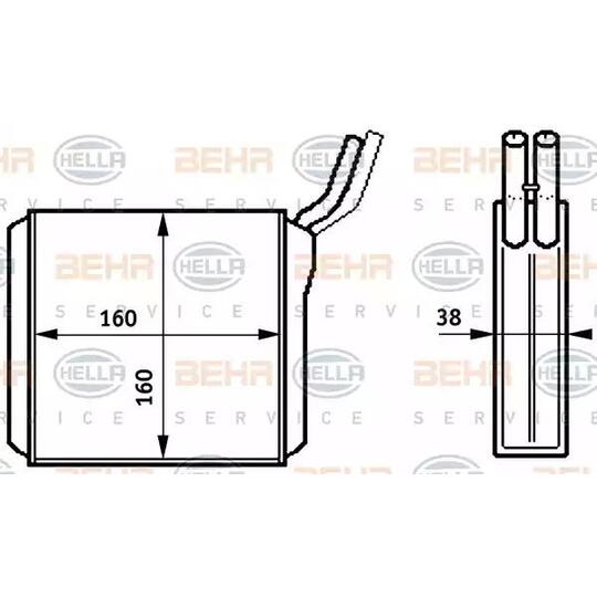 Hella 8FH 351 313-261 Heat Exchanger, interior heating to suit Opel, Vauxhall