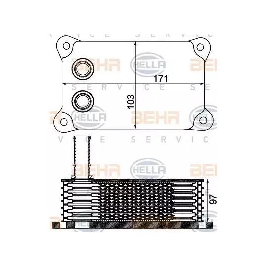 Hella Oil Cooler, engine oil to suit Ford