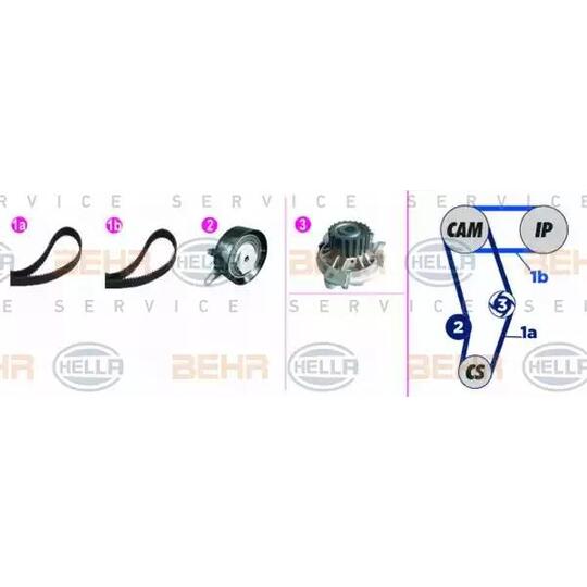 Hella Water Pump & Timing Belt Set to suit Audi, VW, Iveco