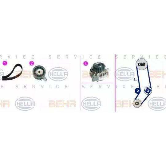 Hella Water Pump & Timing Belt Set to suit Audi, VW, Iveco