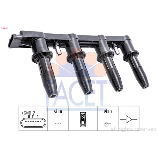 Facet Ignition coil to suit Chevrolet, Hitachi, Opel