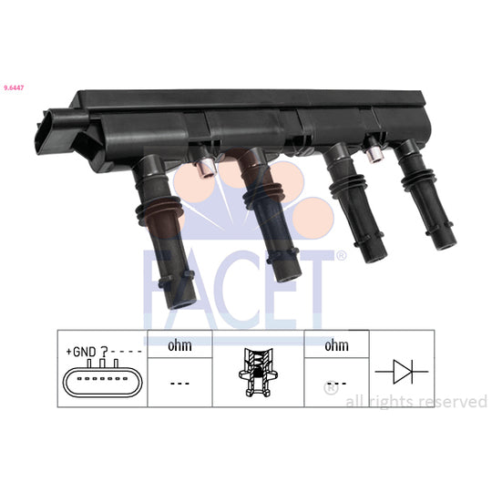 Facet Ignition coil to suit Chevrolet, Hitachi, Opel