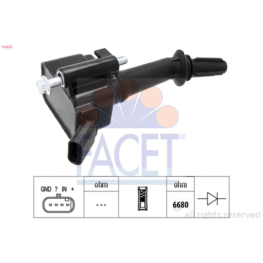 Facet Ignition coil to suit Hitachi, Opel, Vauxhall