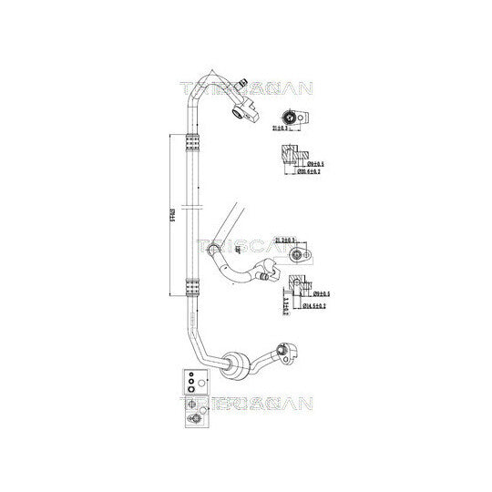 Triscan 9010 16002 High-/Low Pressure Line, air conditioning to suit Ford