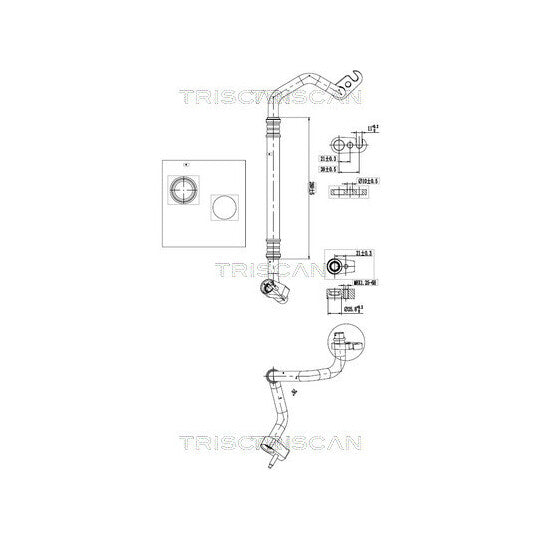 Triscan High-/Low Pressure Line, air conditioning to suit Ford