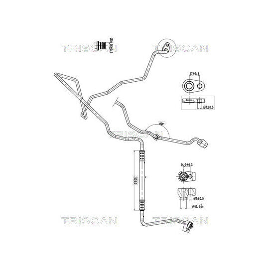 Triscan High-/Low Pressure Line, air conditioning to suit Ford
