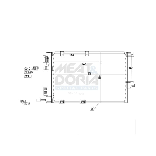 Meat & Doria 991050 Condenser, air conditioning to suit Opel
