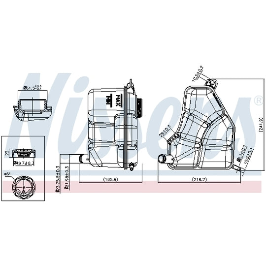 Nissens Expansion Tank, coolant to suit Ford