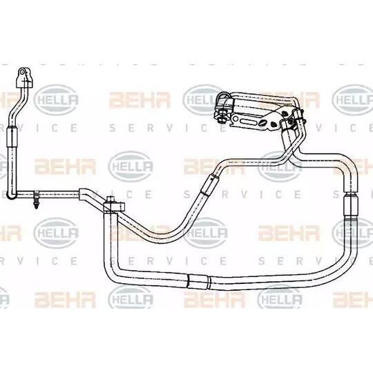 Hella High-/Low Pressure Line, air conditioning to suit Ford