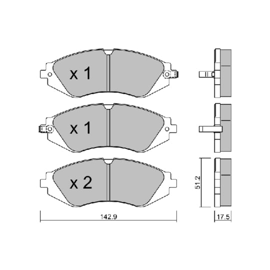 Aisin Brake Pad Set, disc brake to suit Chevrolet, Suzuki, Daewoo