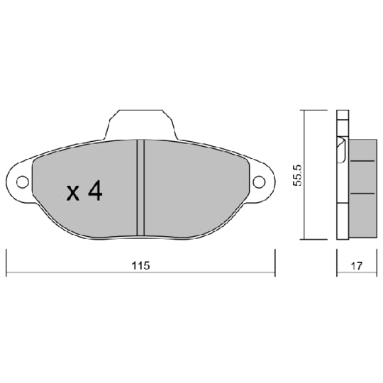Aisin Brake Pad Set, disc brake to suit Fiat, Lancia