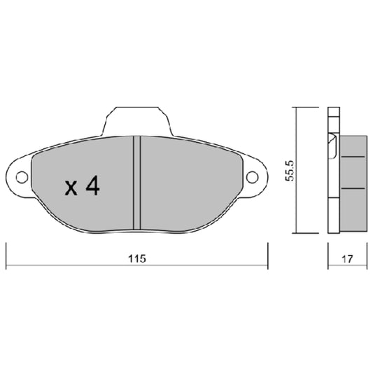 Aisin Brake Pad Set, disc brake to suit Fiat, Lancia