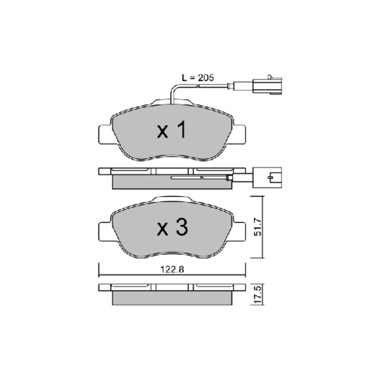 Aisin Brake Pad Set, disc brake to suit Ford, Fiat