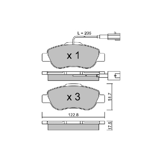 Aisin Brake Pad Set, disc brake to suit Ford, Fiat
