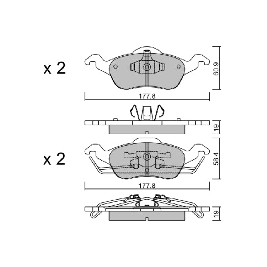 Aisin Brake Pad Set, disc brake to suit Ford