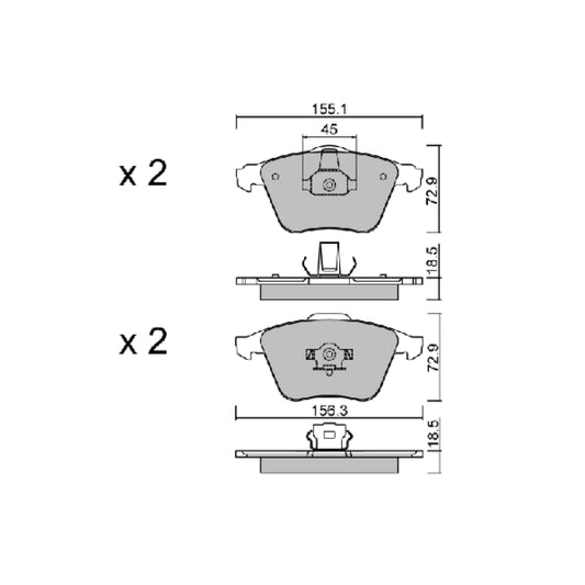 Aisin Brake Pad Set, disc brake to suit Ford, Mazda, Volvo