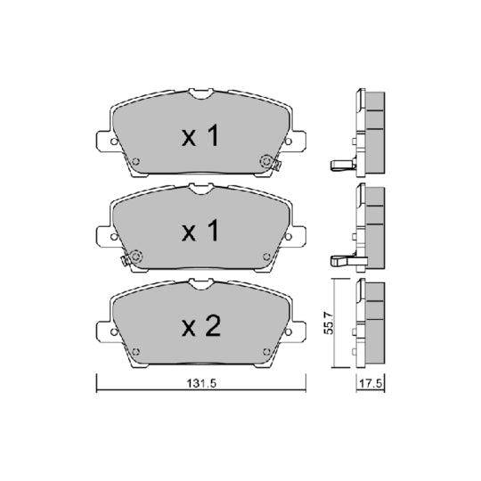 Aisin Brake Pad Set, disc brake to suit Honda