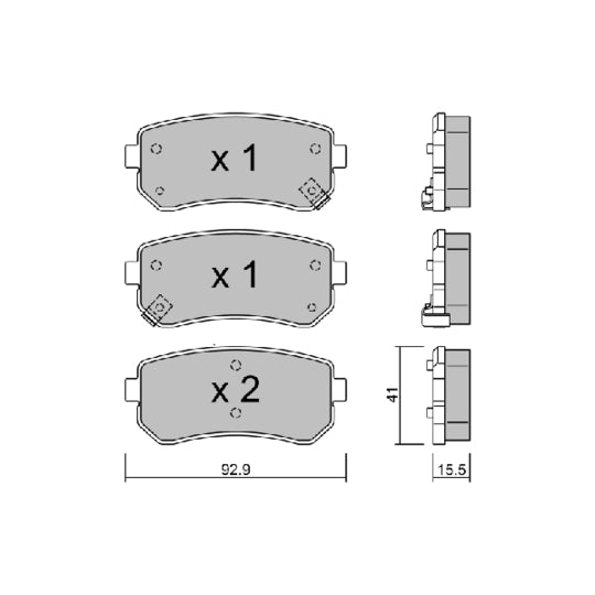 Aisin Brake Pad Set, disc brake to suit Hyundai, Kia