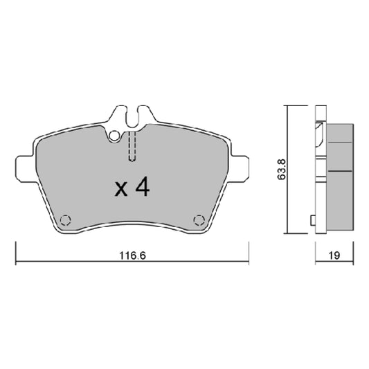 Aisin Brake Pad Set, disc brake to suit Mercedes-Benz