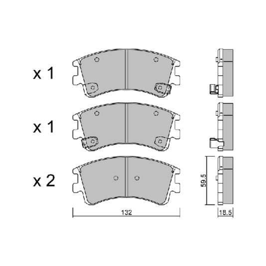Aisin Brake Pad Set, disc brake to suit Mazda