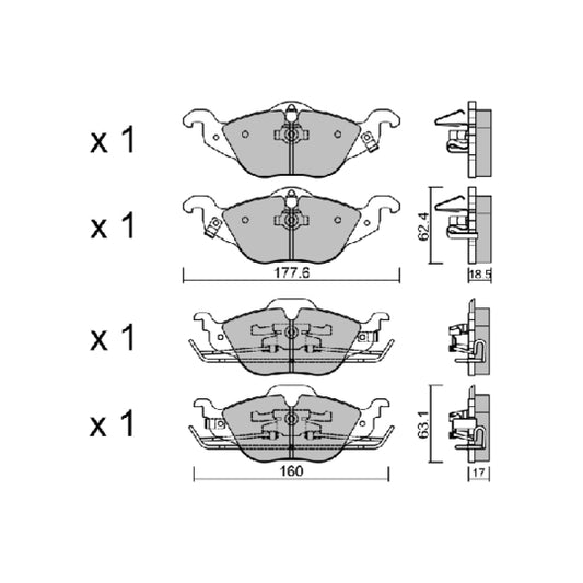 Aisin Brake Pad Set, disc brake to suit Opel