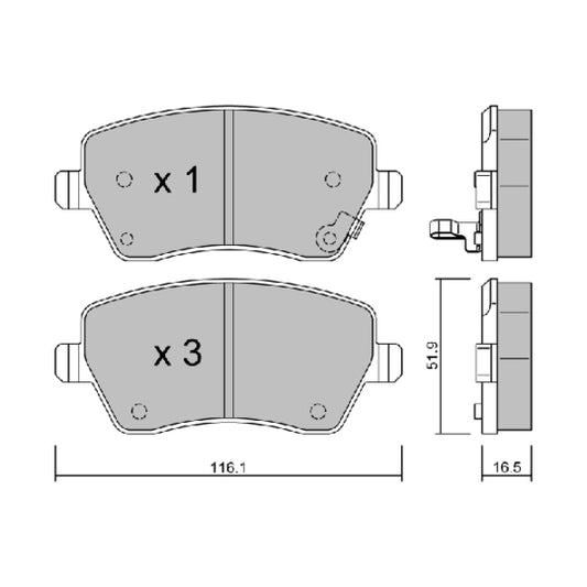 Aisin Brake Pad Set, disc brake to suit Suzuki, Opel