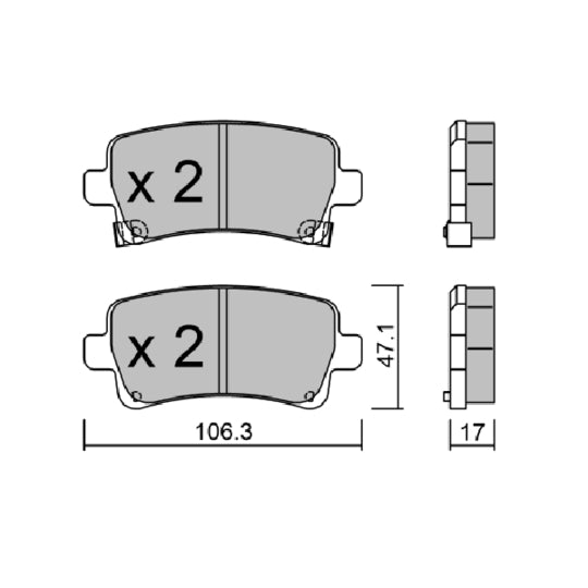 Aisin Brake Pad Set, disc brake to suit Opel, Saab
