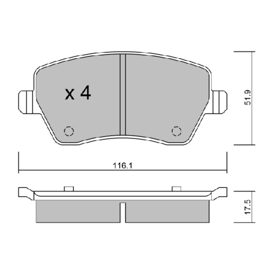 Aisin Brake Pad Set, disc brake to suit Nissan, Renault, Renault Trucks
