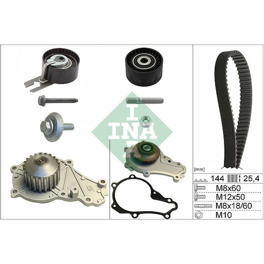 Ina Water Pump & Timing Belt Set to suit Toyota, Ford, Peugeot