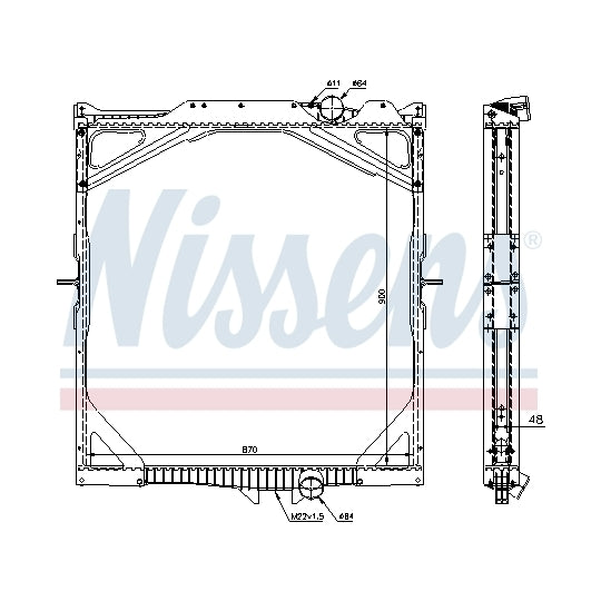 Nissens Radiator, engine cooling to suit Volvo