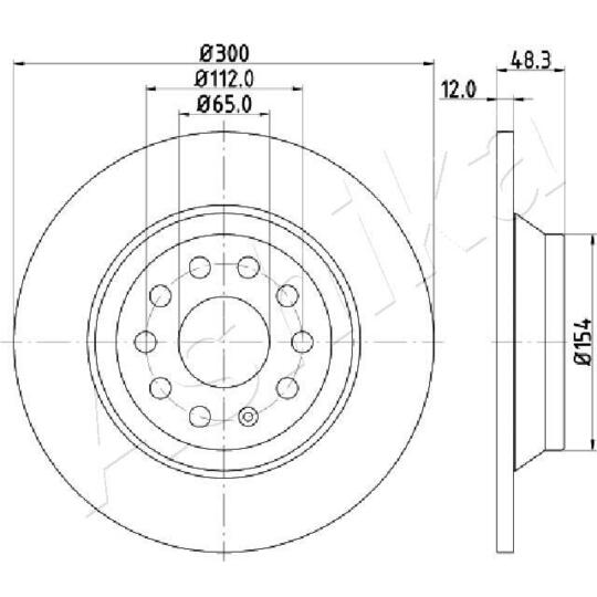 Ashika Brake Disc to suit Audi, VW, Seat