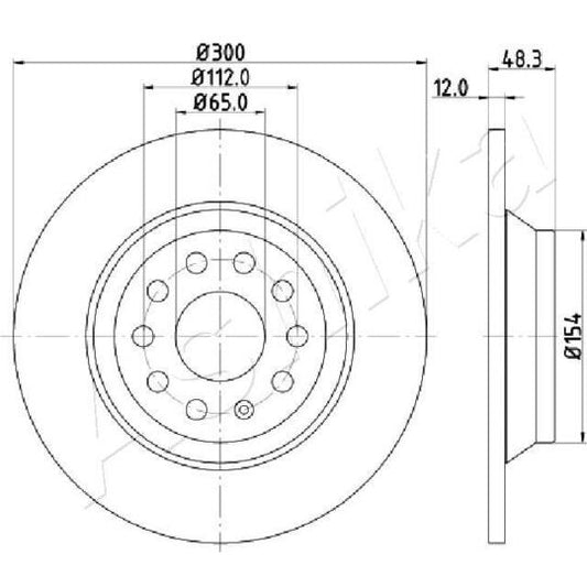 Ashika Brake Disc to suit Audi, VW, Seat