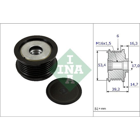 Ina Alternator Freewheel Clutch to suit Ford, Mazda, Volvo