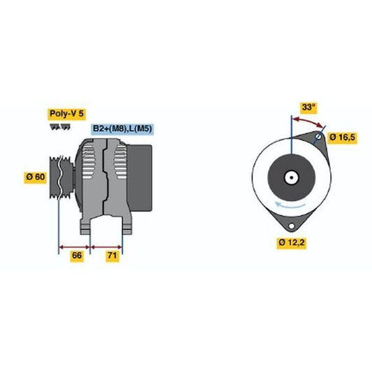 Bosch Alternator to suit Fiat, Alfa Romeo, Lancia
