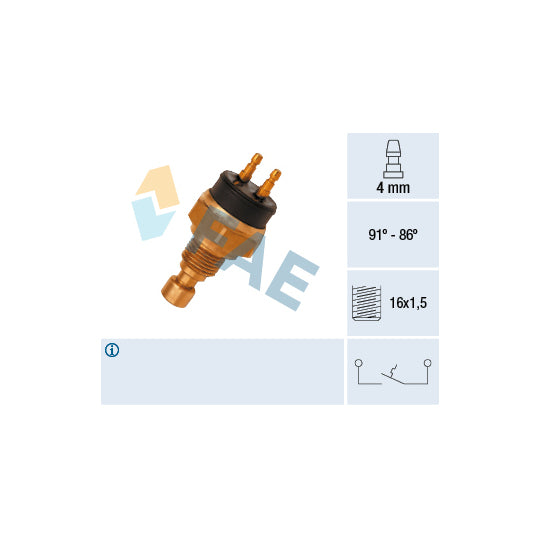 Fae 37450 Temperature Switch, radiator fan to suit Honda, Suzuki, Rover