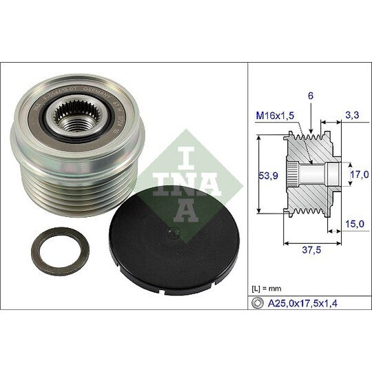Ina Alternator Freewheel Clutch to suit Ford