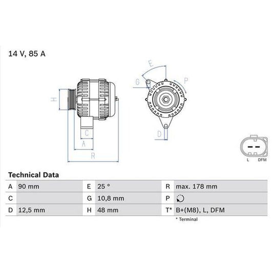 Bosch Alternator to suit Mg, Rover