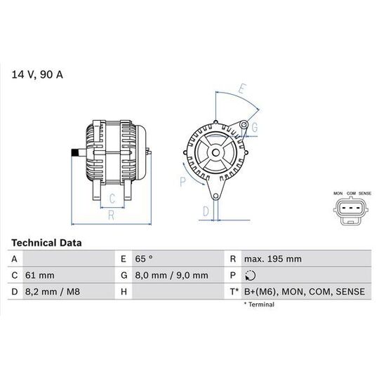 Vemo Alternator to suit Ford, Fiat, Man