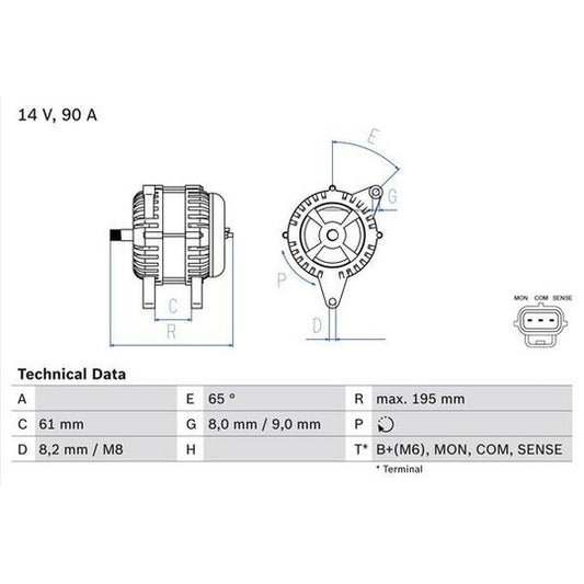 Bosch Alternator to suit Ford