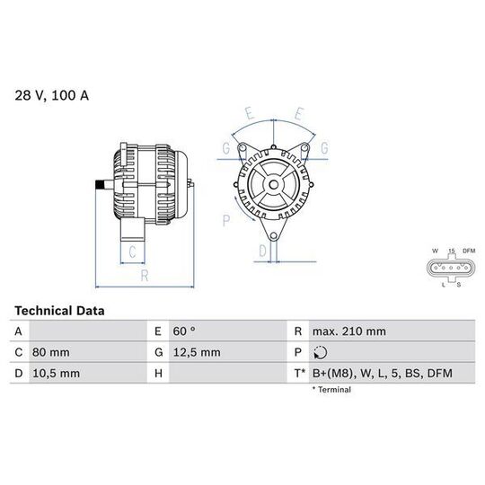 Bosch Alternator to suit Mercedes-Benz