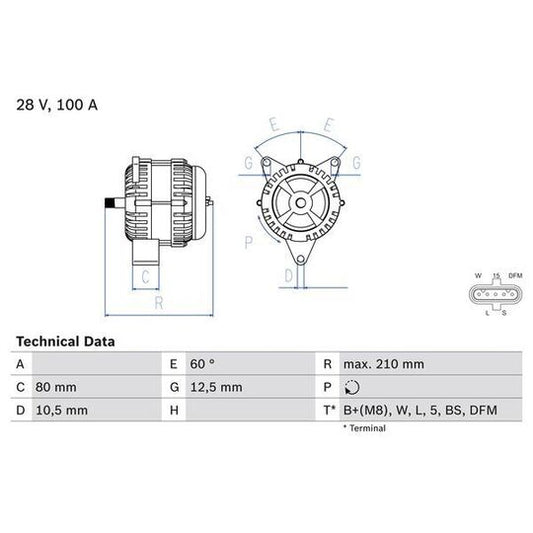 Bosch Alternator to suit Mercedes-Benz