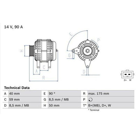 Bosch Alternator to suit Ford, VW, Seat