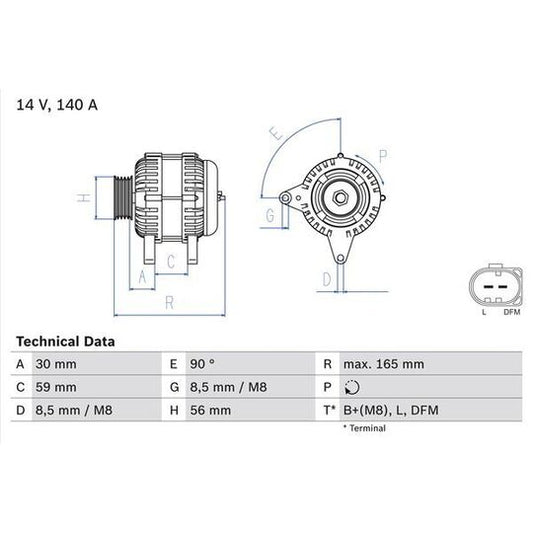 Bosch Alternator to suit Audi, VW, Skoda