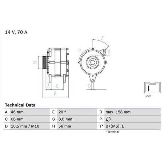 Bosch Alternator to suit Citroën