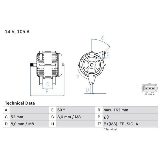 Bosch Alternator to suit Ford