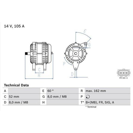 Bosch Alternator to suit Ford